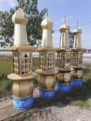 گلدسته های آلومینیوم طلایی ۳متری با االله و پرچم